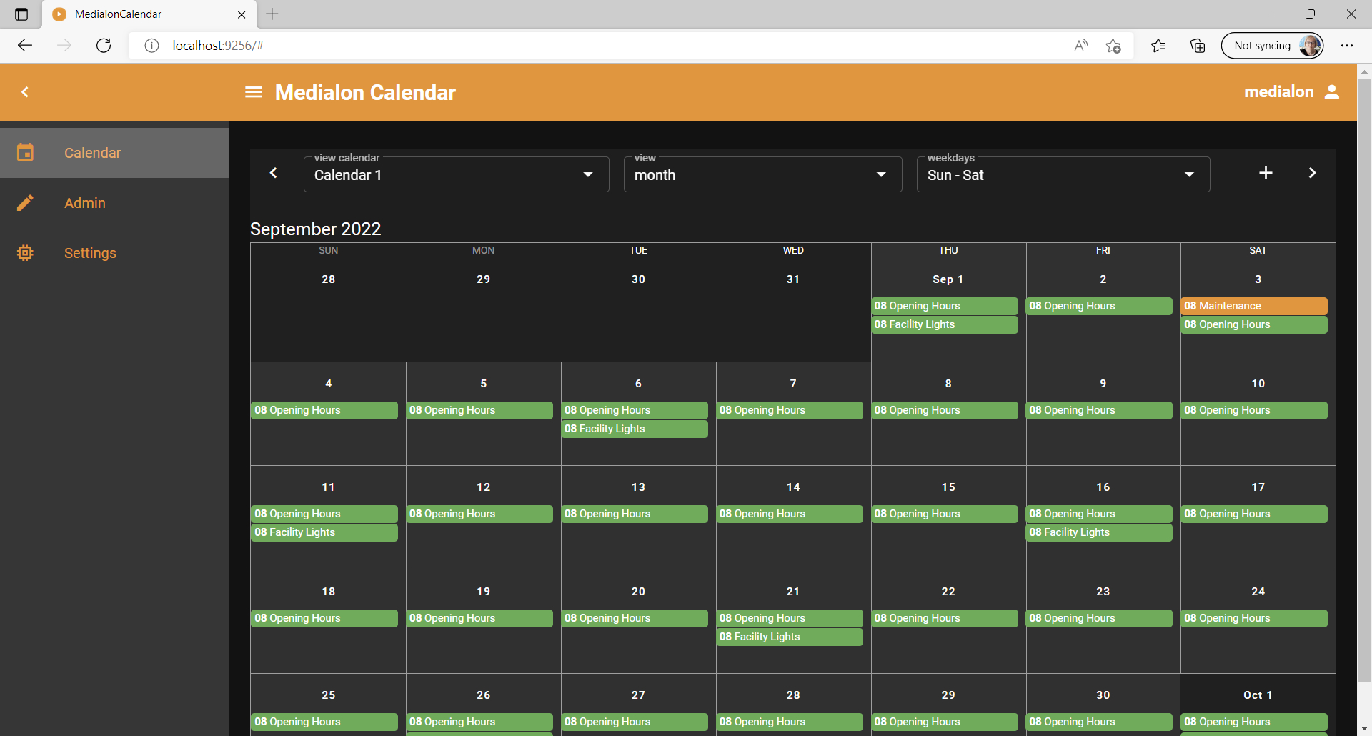Image of Medialon Calendar